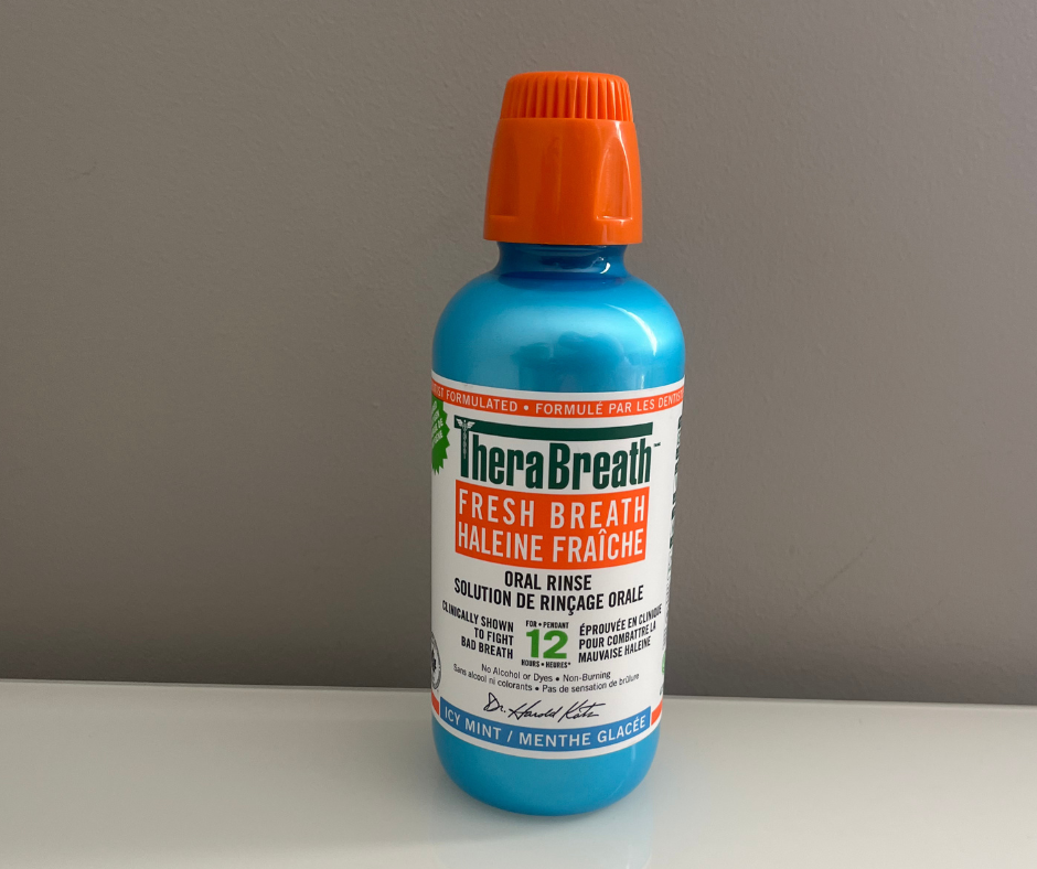 Front photo of my Fresh Breath mouthwash bottle, used for main shape and cap details.I could not find a flat Fresh Breath label. I used the Healthy Gums label from online because it was the only flat version I could apply as a texture in Cinema 4D.