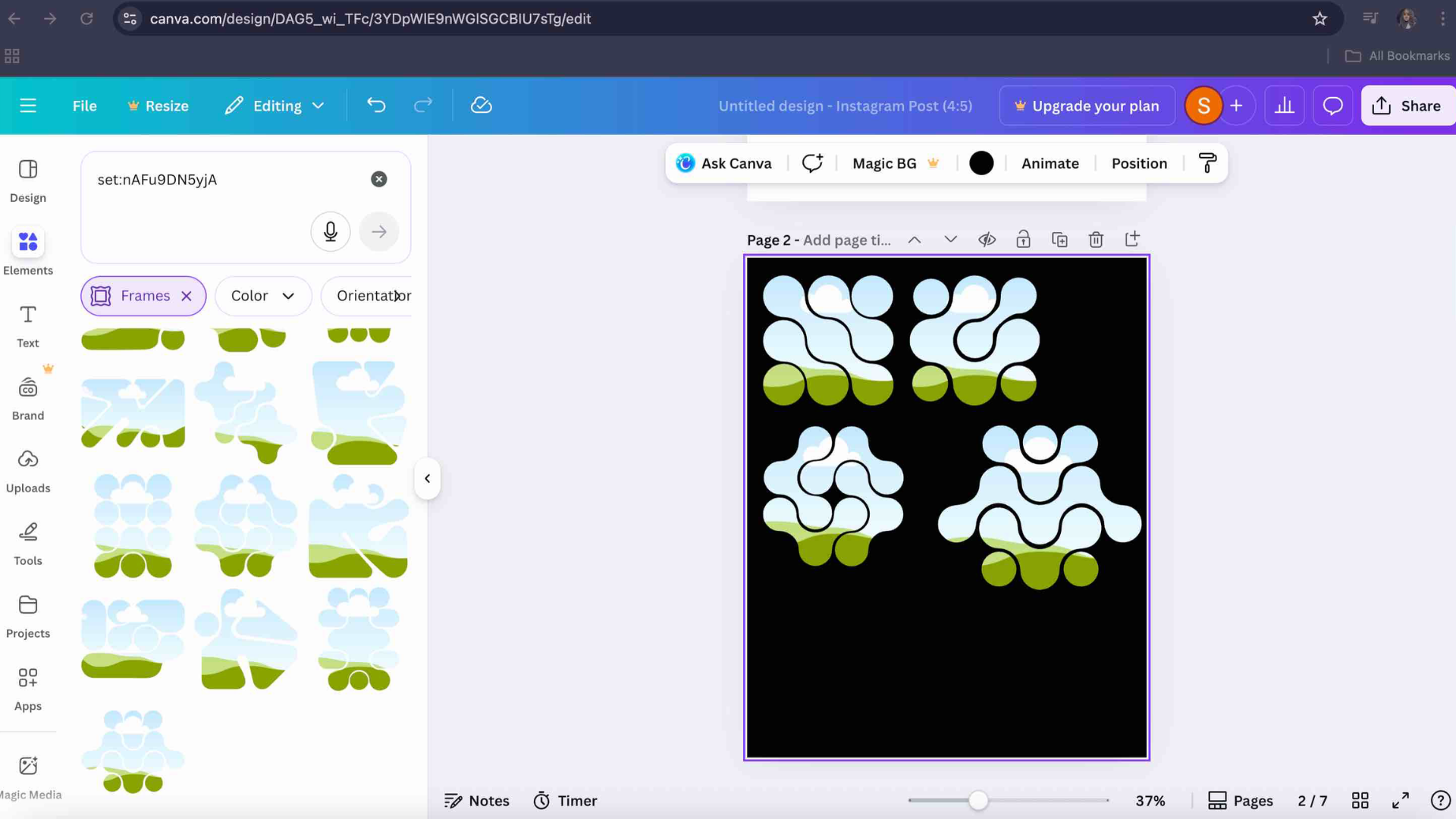 These are template frame options I explored in Canva to help me plan different layout structures for my final composition.