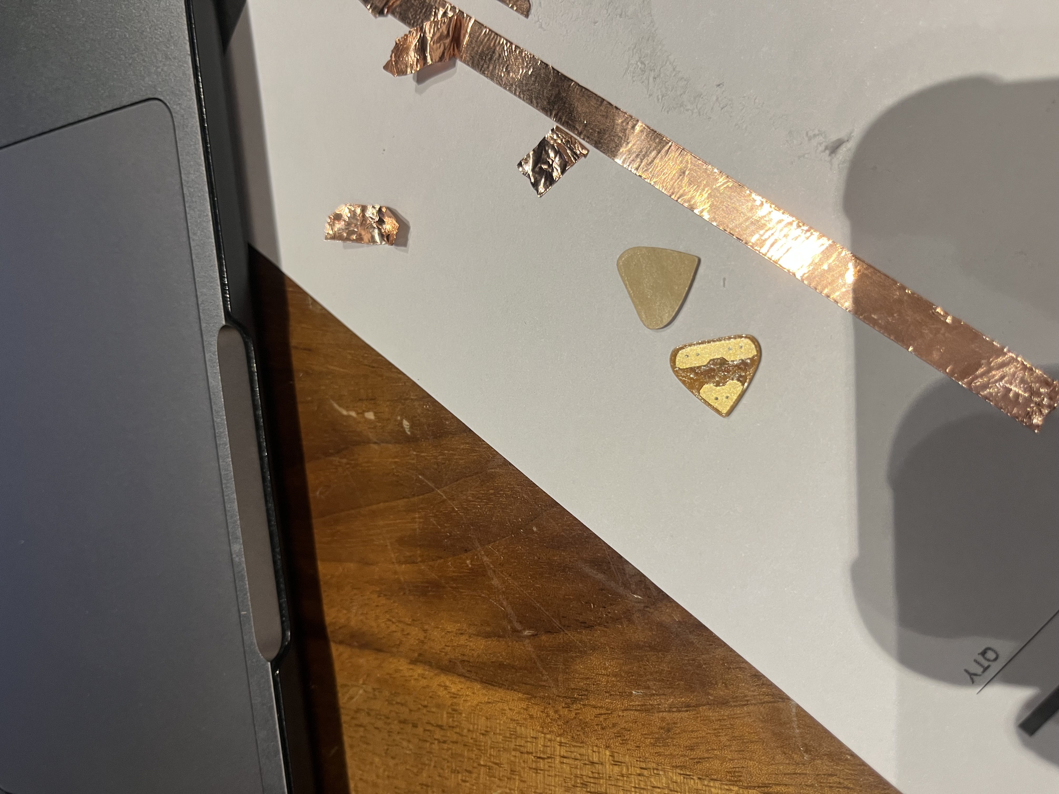 I took a picture comparing the difference between the adhesive vs the led without the adhesive