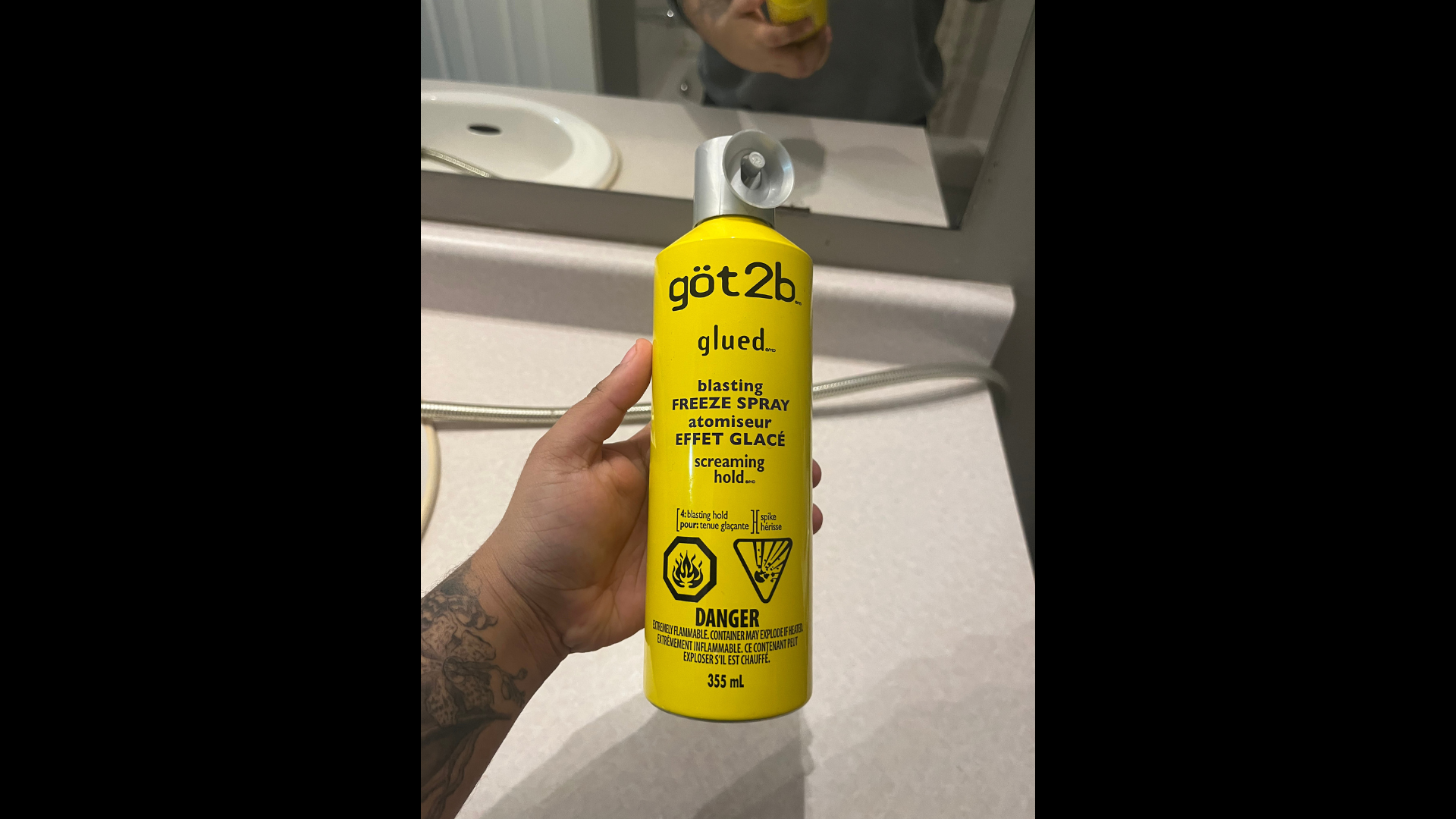 This is my hair spray. I wanted to use the press function specifically for the circuit and interactivity