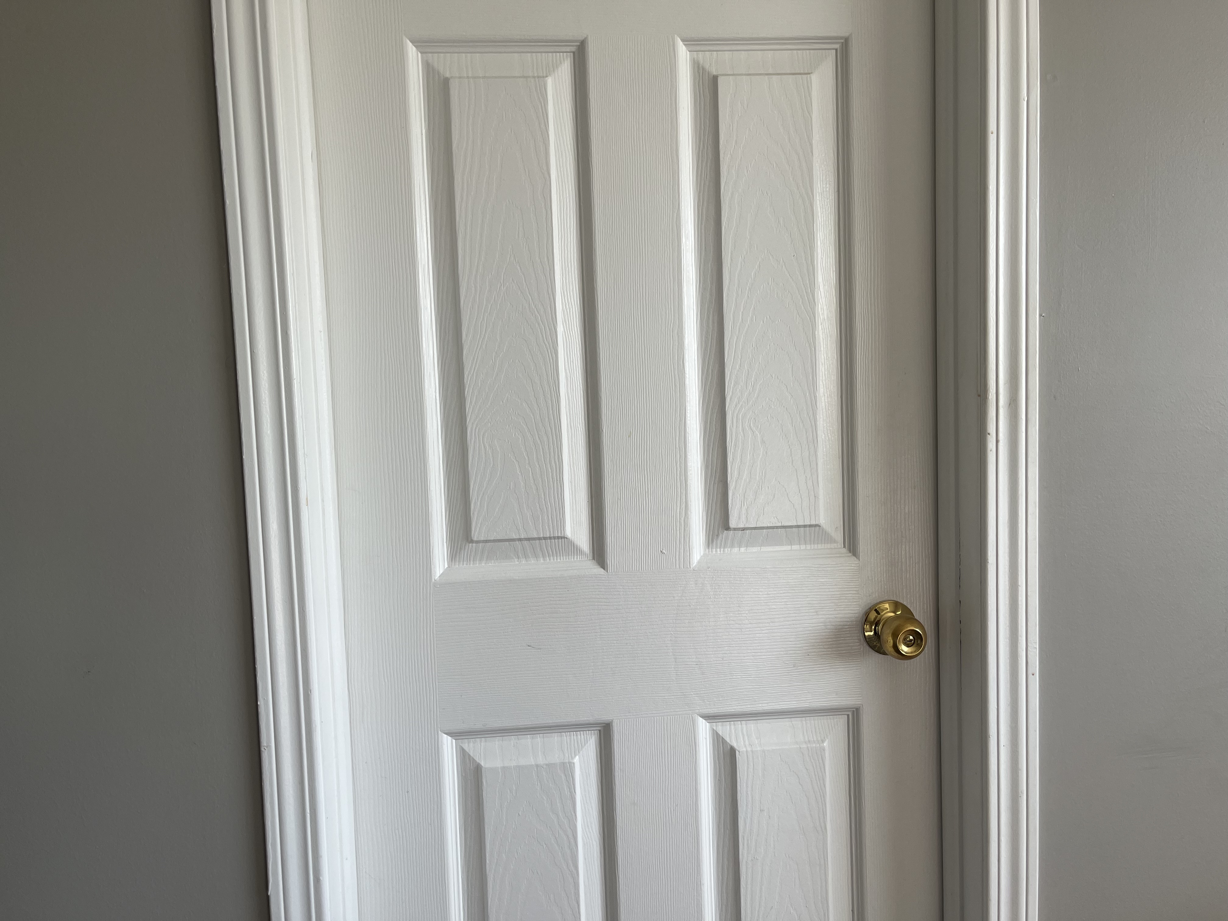 This is the sound of the door being opened and then shut, with a soft creak followed by a solid closing thud.